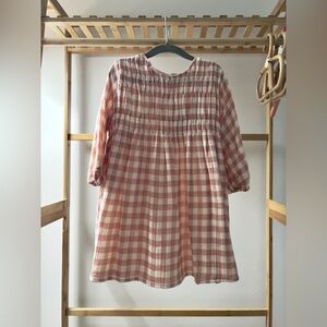 Zara Textured Gingham Dress - Pink Size 4-5T